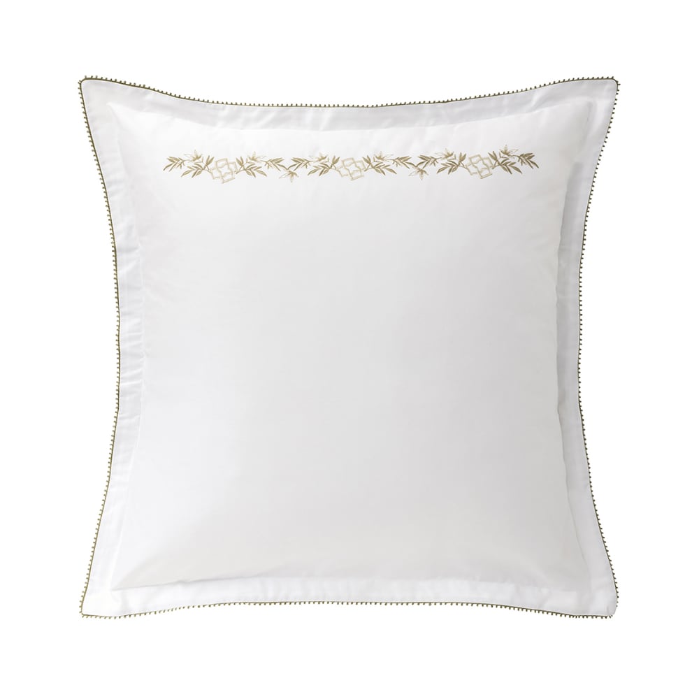 Taie d'oreiller en satin de coton blanc 65x65
