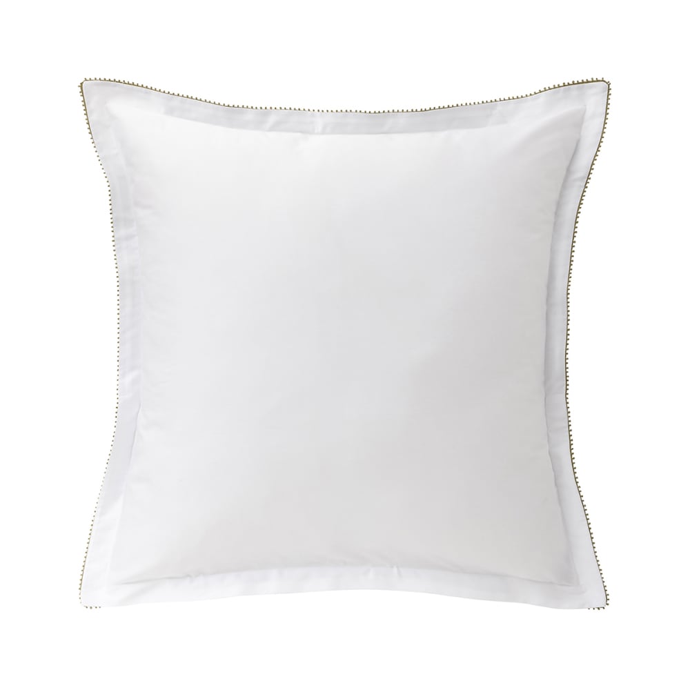 Taie d'oreiller en satin de coton blanc 65x65