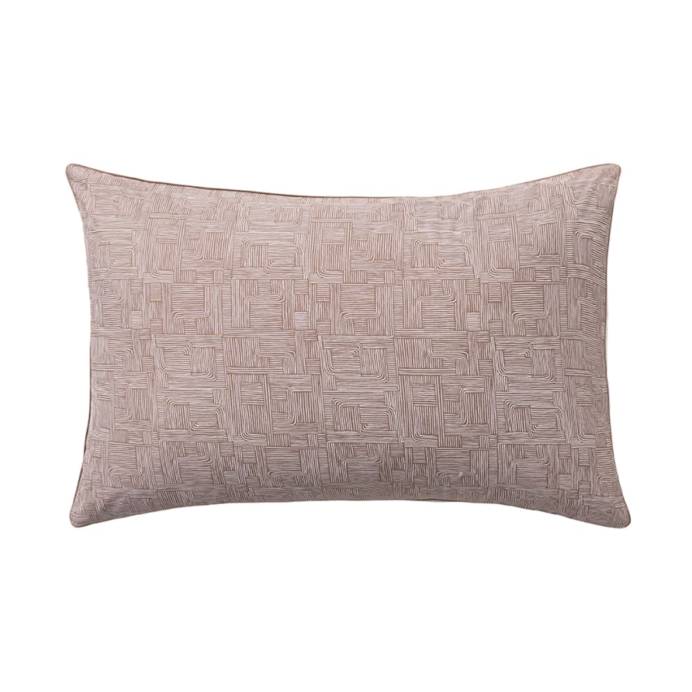 Taie d'oreiller en percale de coton beige 50 x 75 cm
