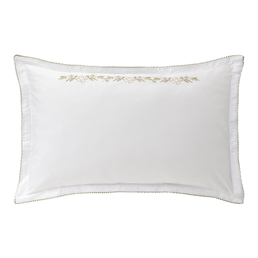 Taie d'oreiller en satin de coton blanc 50x75