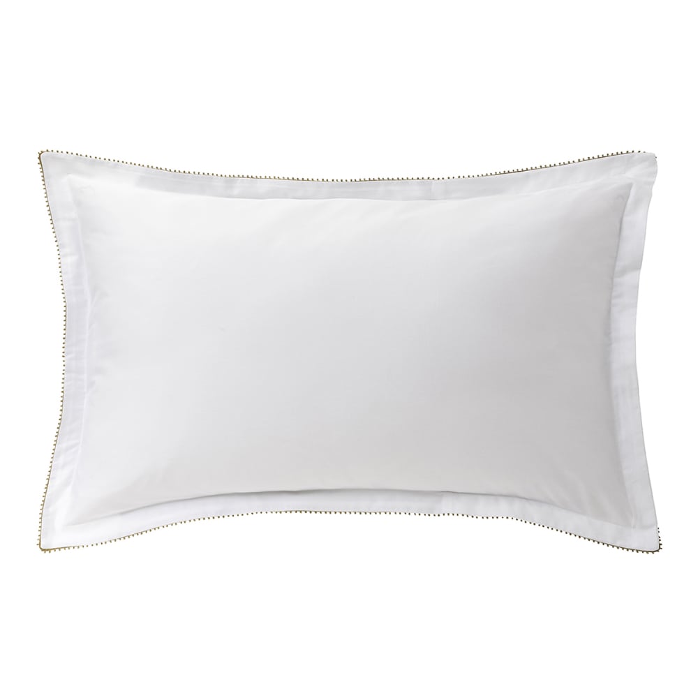 Taie d'oreiller en satin de coton blanc 50x75