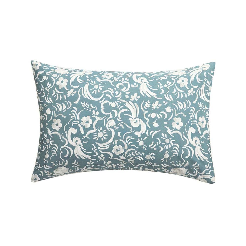 Taie d'oreiller en percale de coton bleu 50x75cm