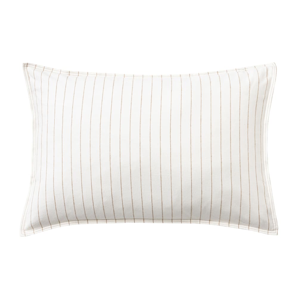 Taie d'oreiller en flanelle de coton écru 50 x 75 cm