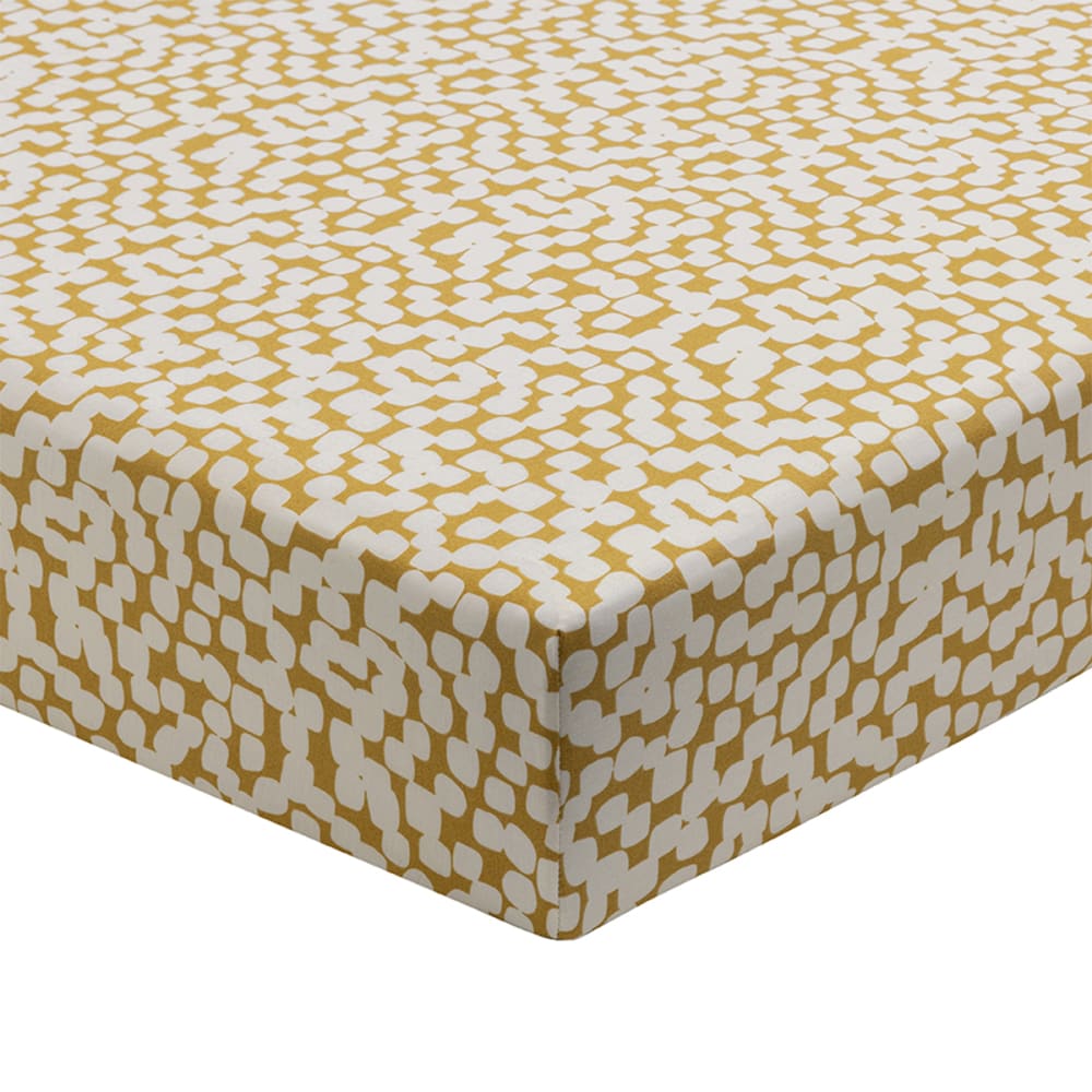 Drap housse en bambou jaune 140x190cm