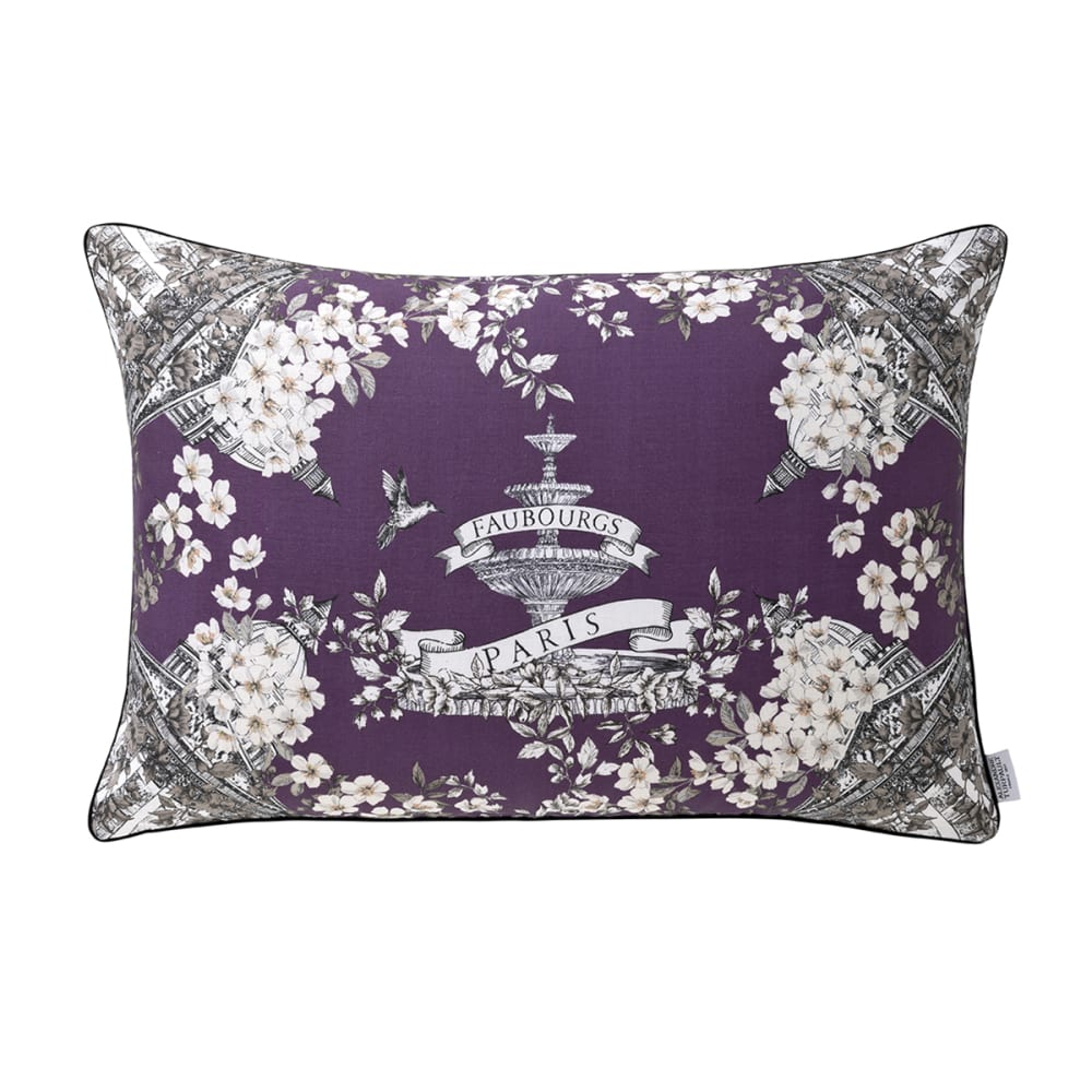 Housse de coussin en lin violet 40x60