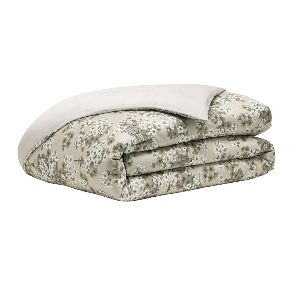 Housse de couette en satin de coton beige 240x220 — vue 3