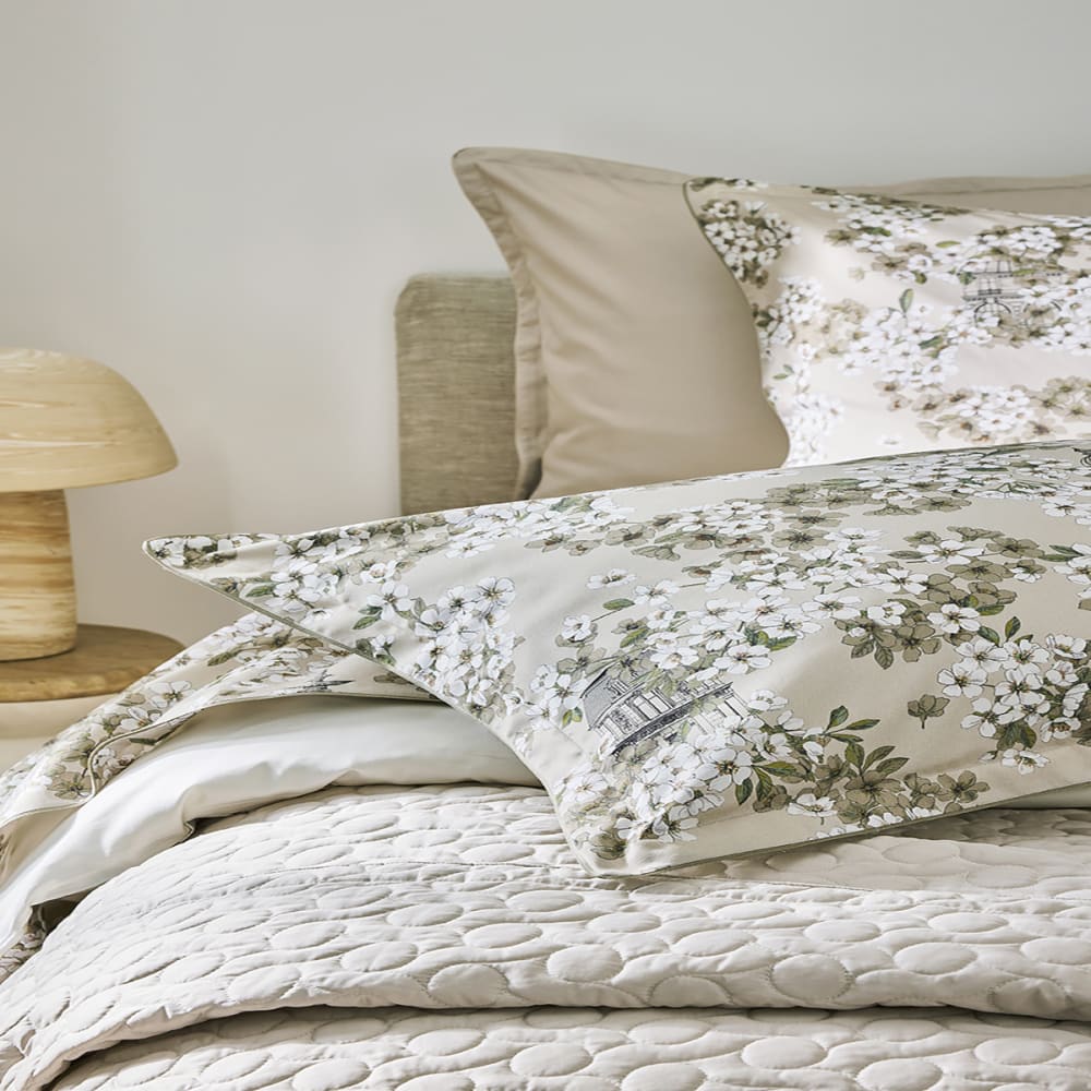 Housse de couette en satin de coton beige 240x220 — vue 4