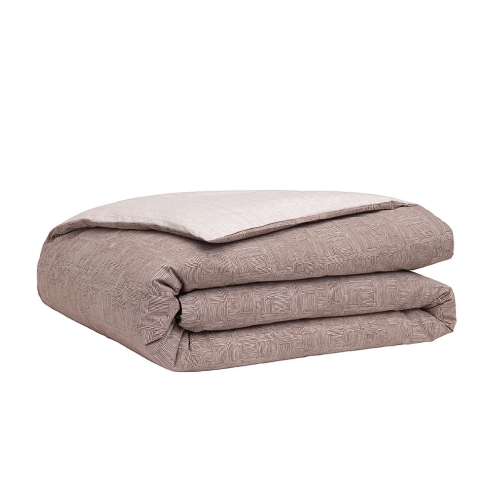 Housse de couette en percale de coton beige 260 x 240 cm — vue 3
