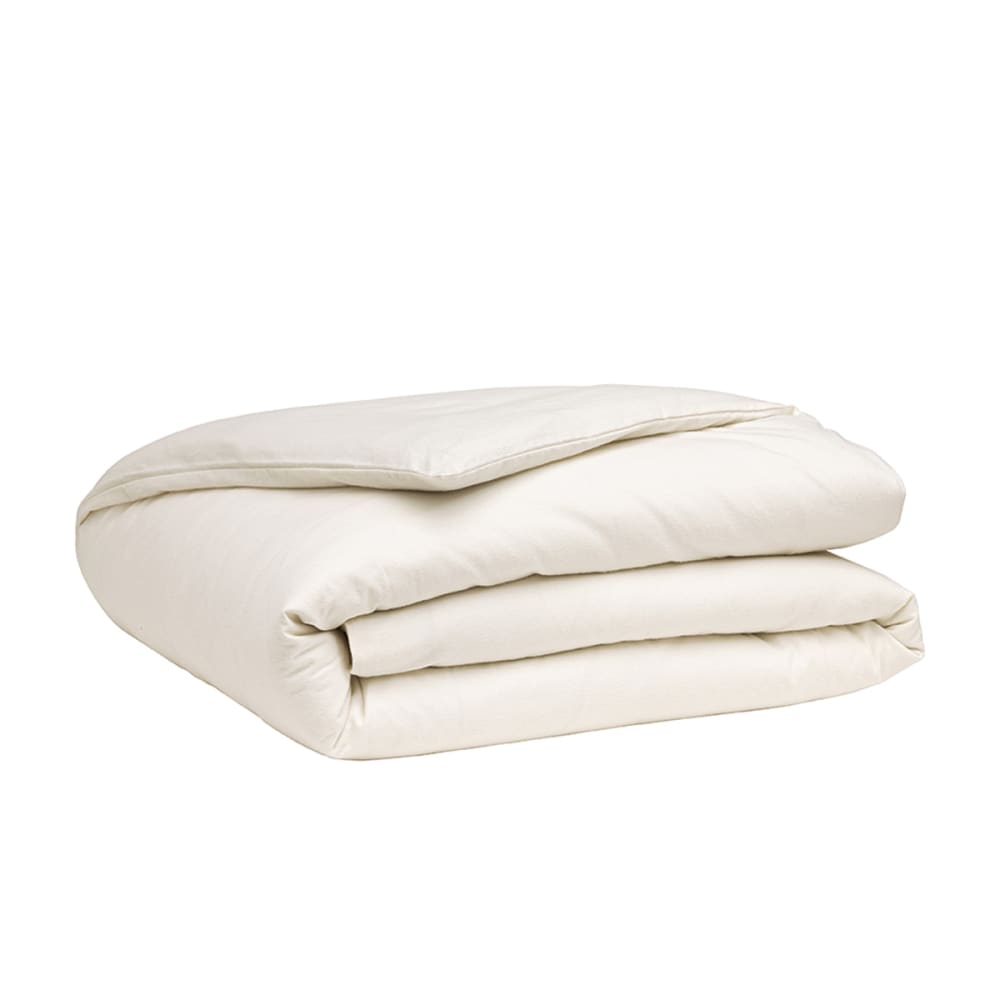 Housse de couette en flanelle de coton beige 200 x 200 cm — vue 3