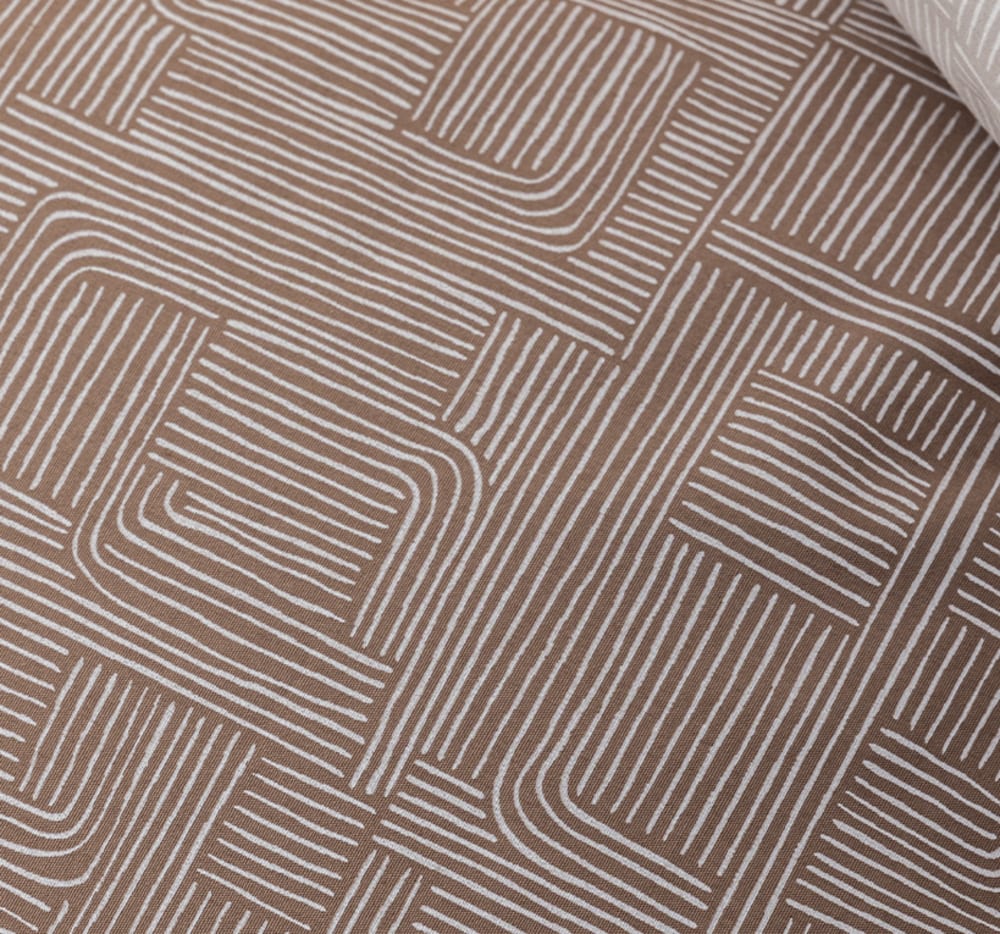 Housse de couette en percale de coton beige 240 x 220 cm — vue 4