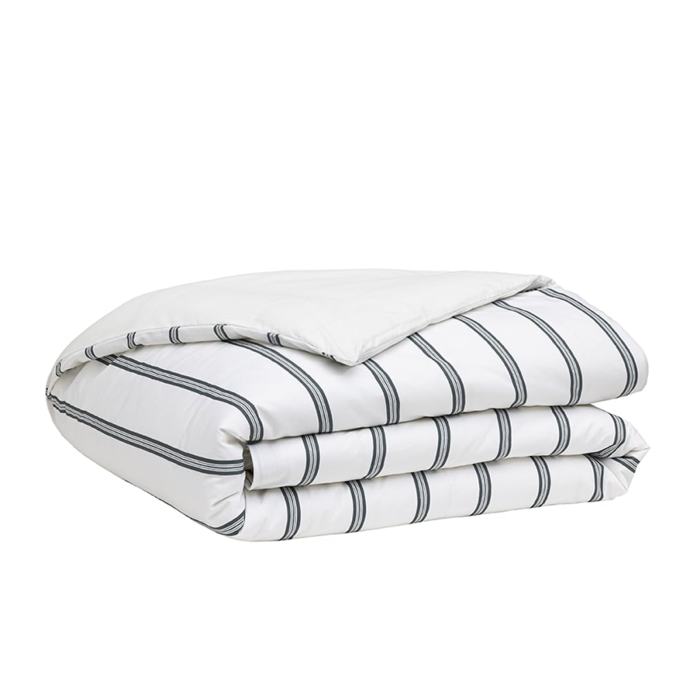 Housse de couette en percale de coton vert 240 x 220 cm — vue 3
