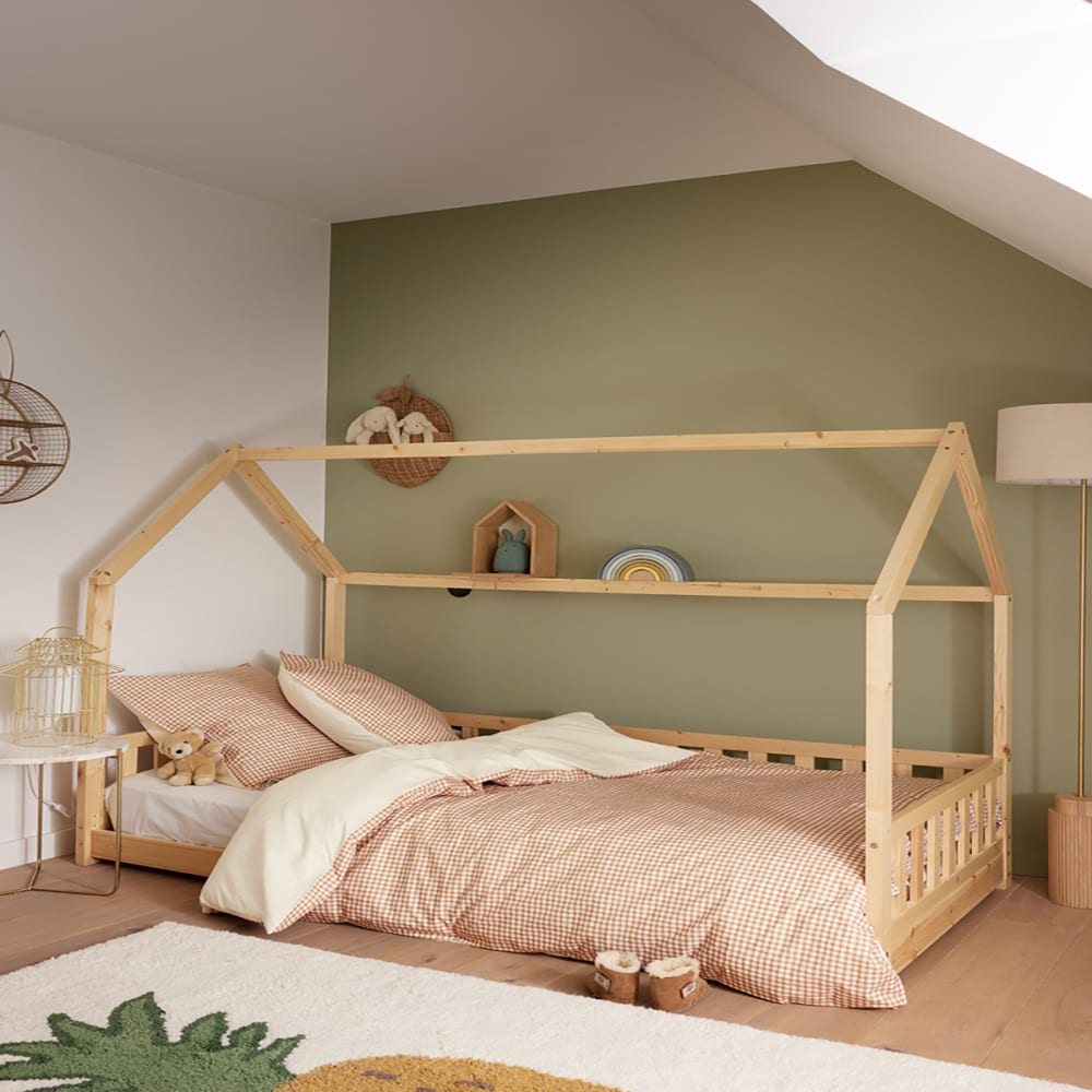 Housse de couette en percale de coton beige 140 x 200 cm