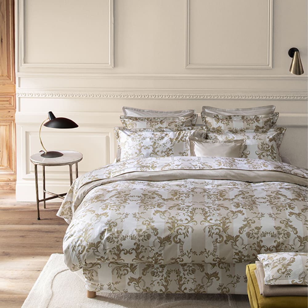 Housse de couette en satin de coton blanc 240x220