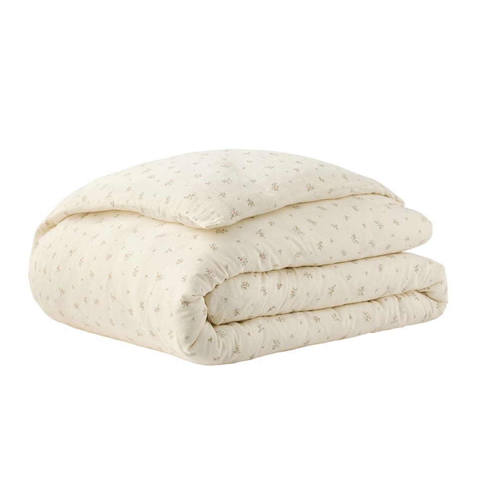 Housse de couette en gaze de coton beige 240 x 220 cm — vue 3