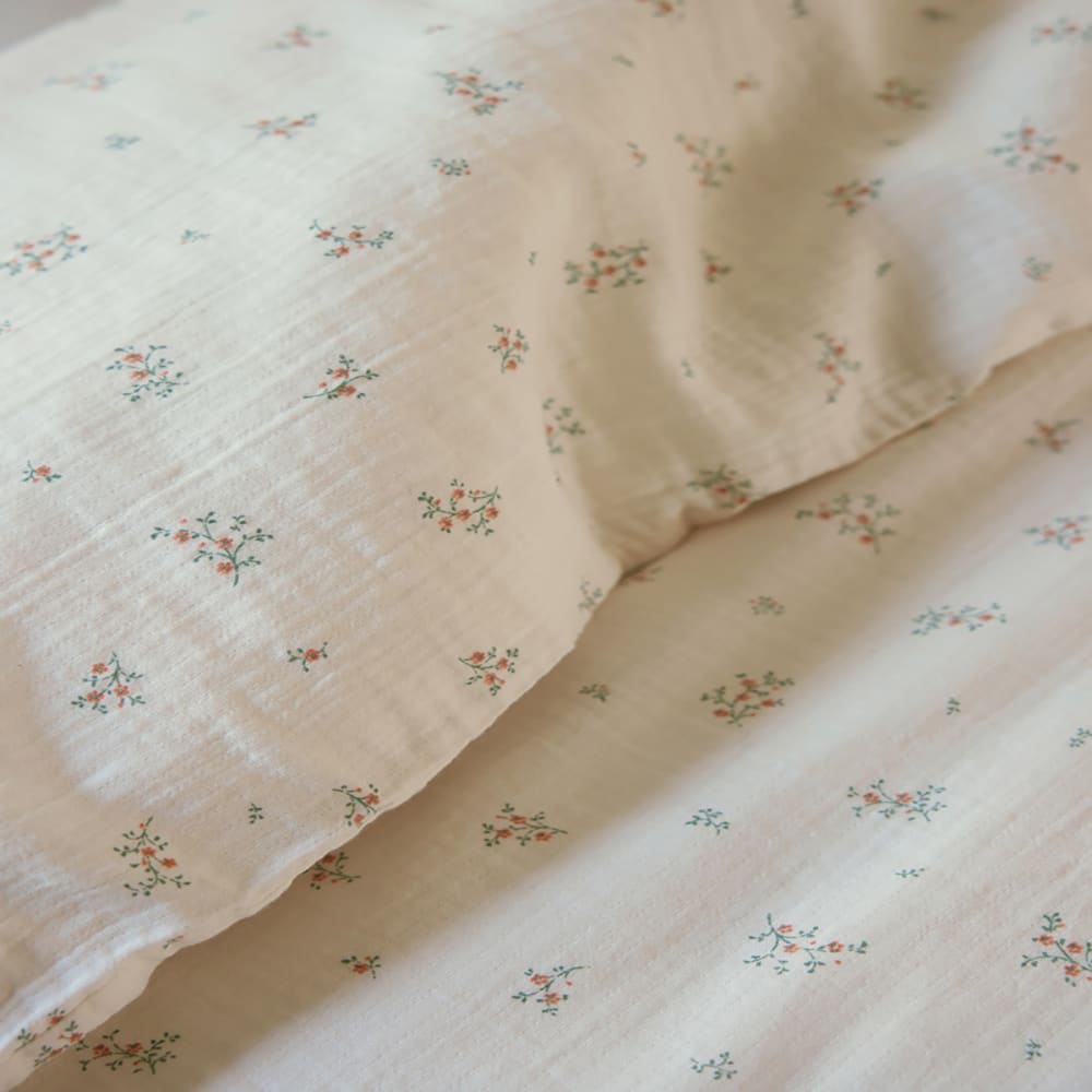 Housse de couette en gaze de coton beige 240 x 220 cm — vue 4