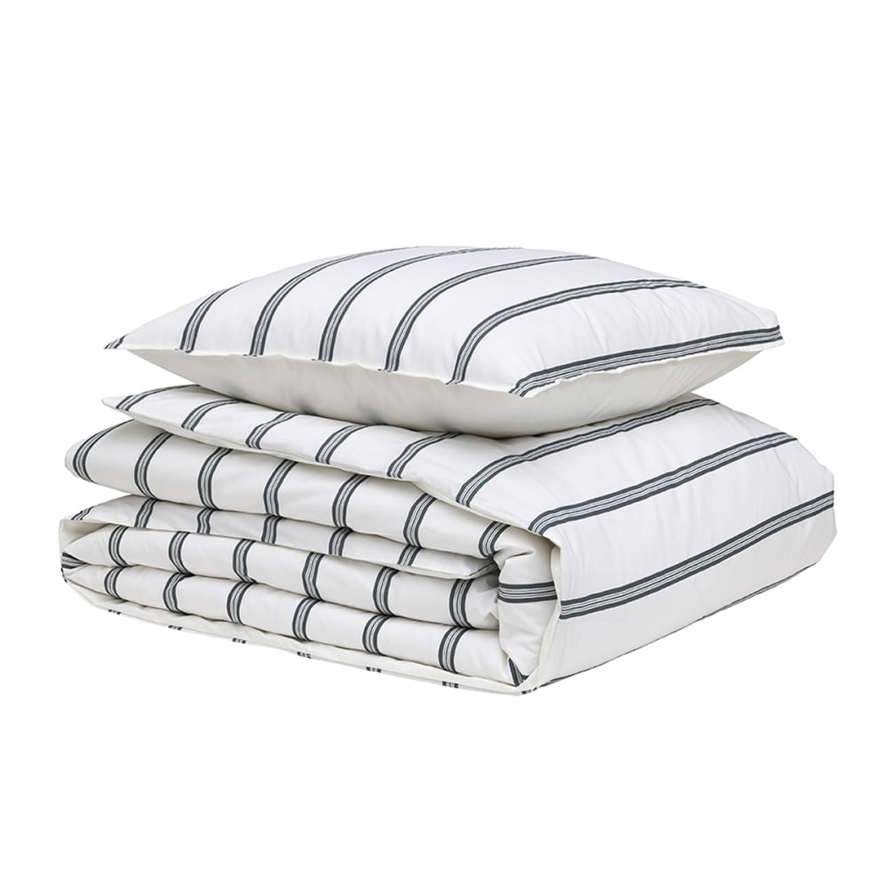 Parure de lit en percale de coton vert 260 x 240 cm — vue 3