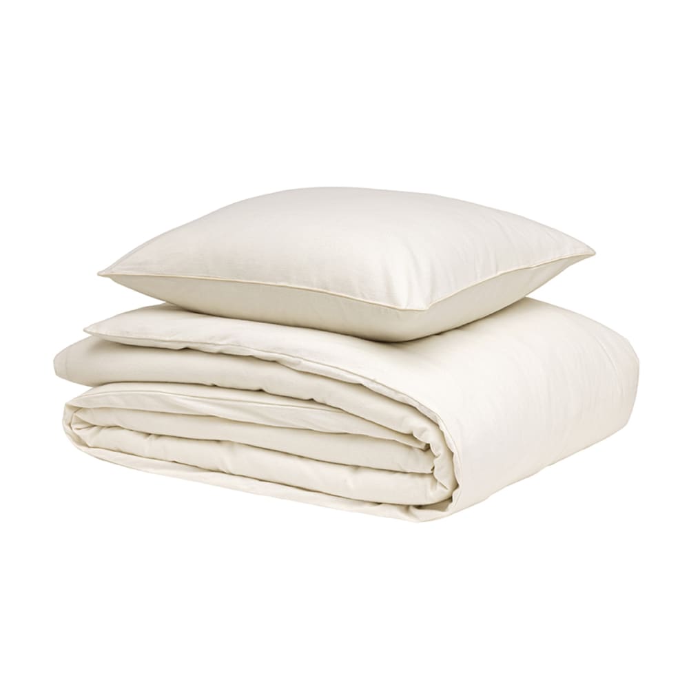 Parure de lit en flanelle de coton beige 200 x 200 cm — vue 3