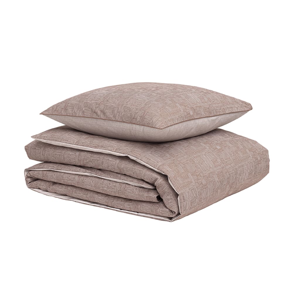 Parure de lit en percale de coton beige 140 x 200 cm — vue 3