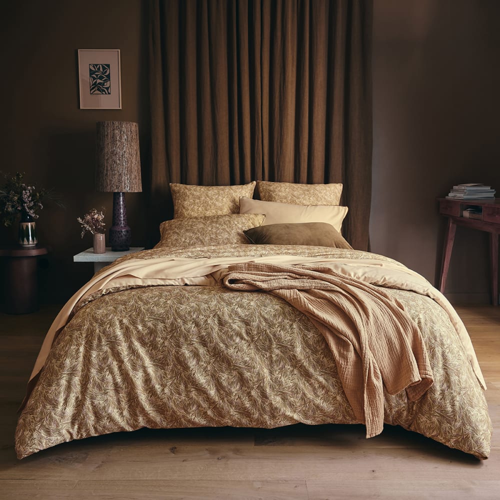 Parure de lit en satin de coton vert 200 x 200 cm