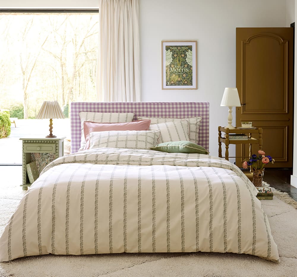 Parure de lit en percale de coton Blanc 260 x 240 cm