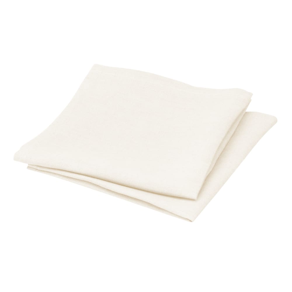 BLANC CERISE Lot de 2 serviettes de table en lin Ivoire 45x45cm