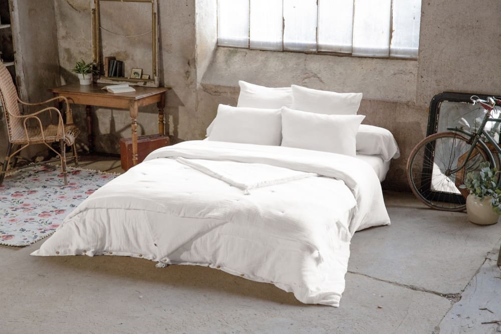 Drap housse en gaze de coton chantilly 160x200 cm — vue 4