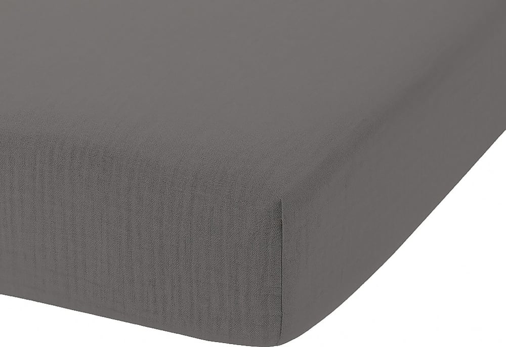 Drap housse en gaze de coton granite 90x190 cm