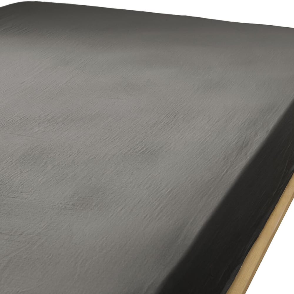 Drap housse en gaze de coton granite 90x190 cm — vue 4