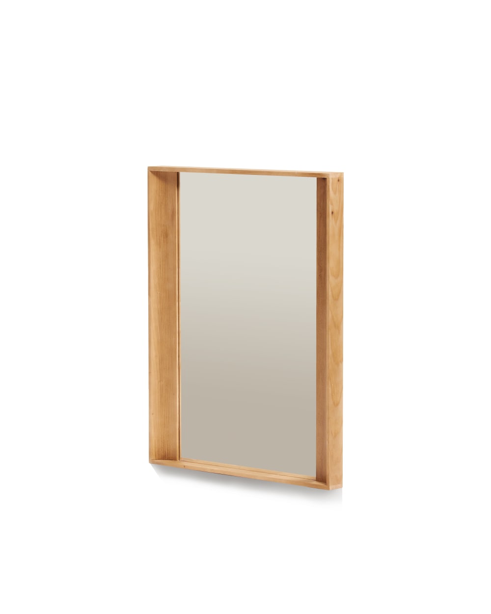 Miroir sur pied en bois massif couleur brun clair