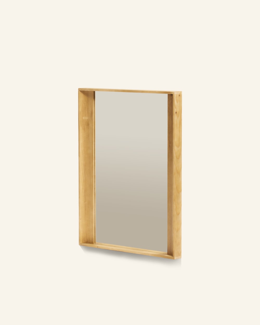 Miroir sur pied en bois massif couleur naturelle