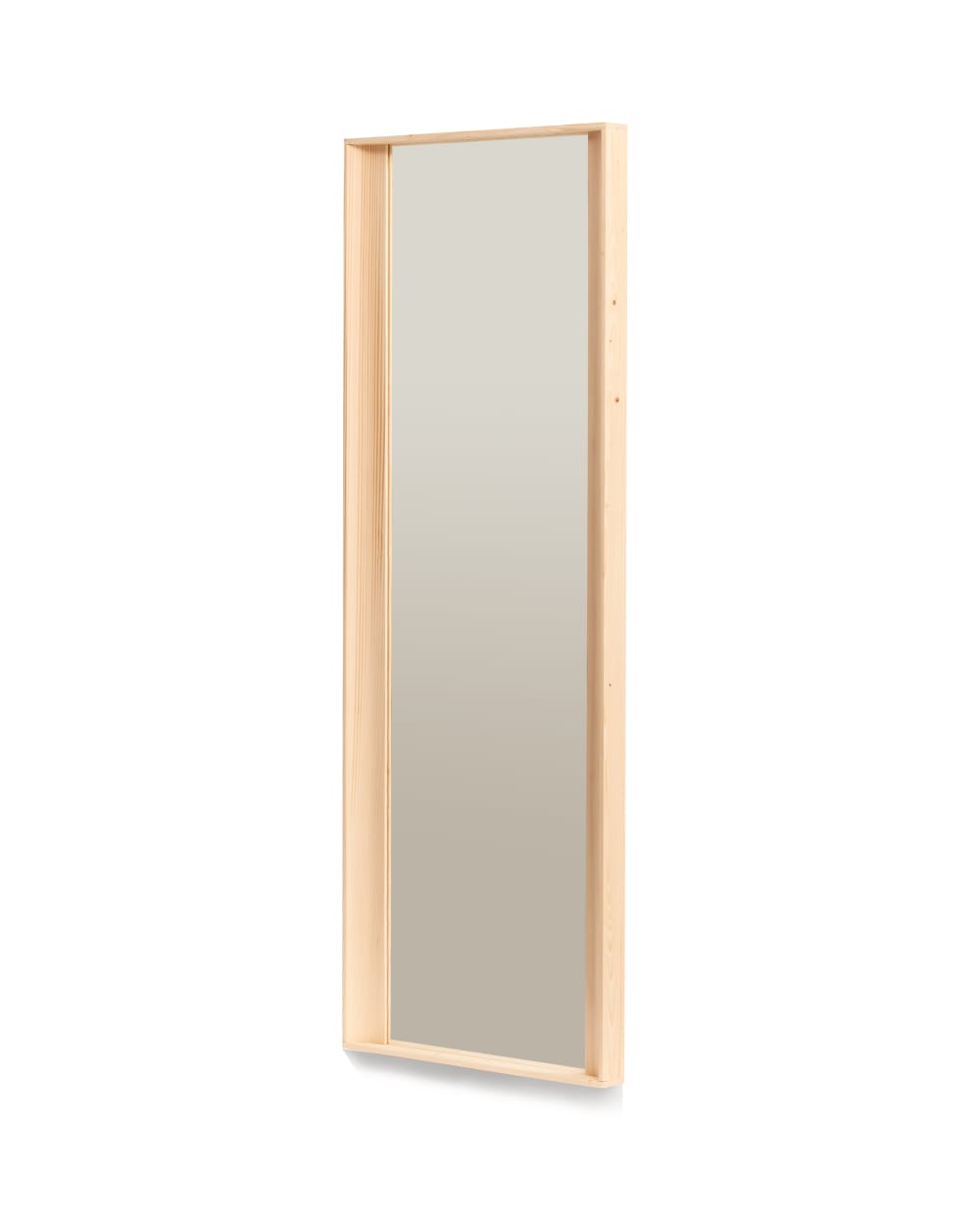 Miroir sur pied en bois massif beige 160 cm
