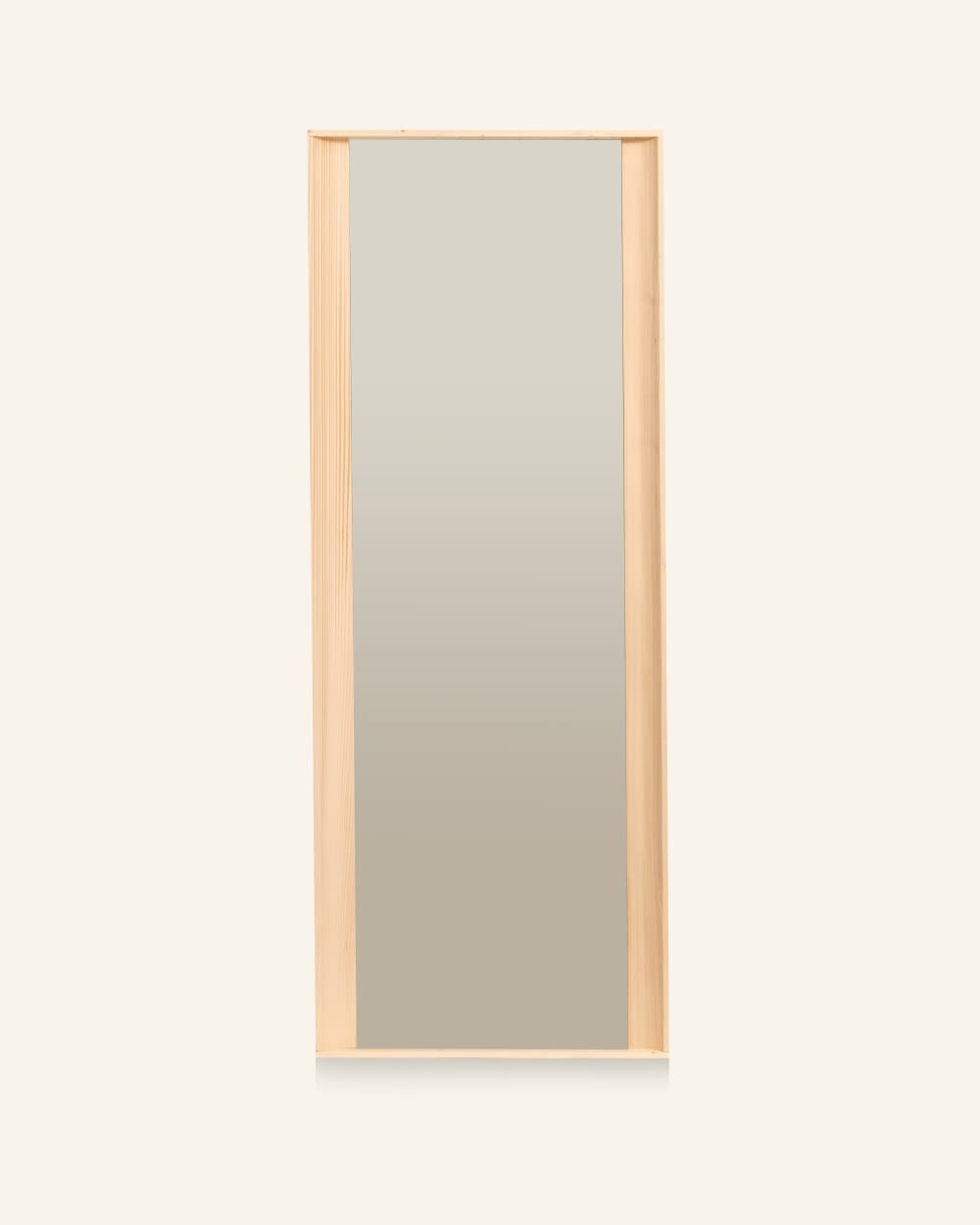 Miroir sur pied en bois massif beige 160 cm