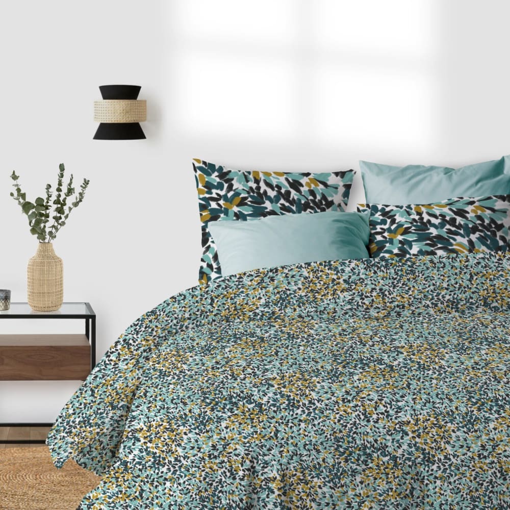 Parure housse de couette en coton bio imprimée + 2 taies 240x220 cm