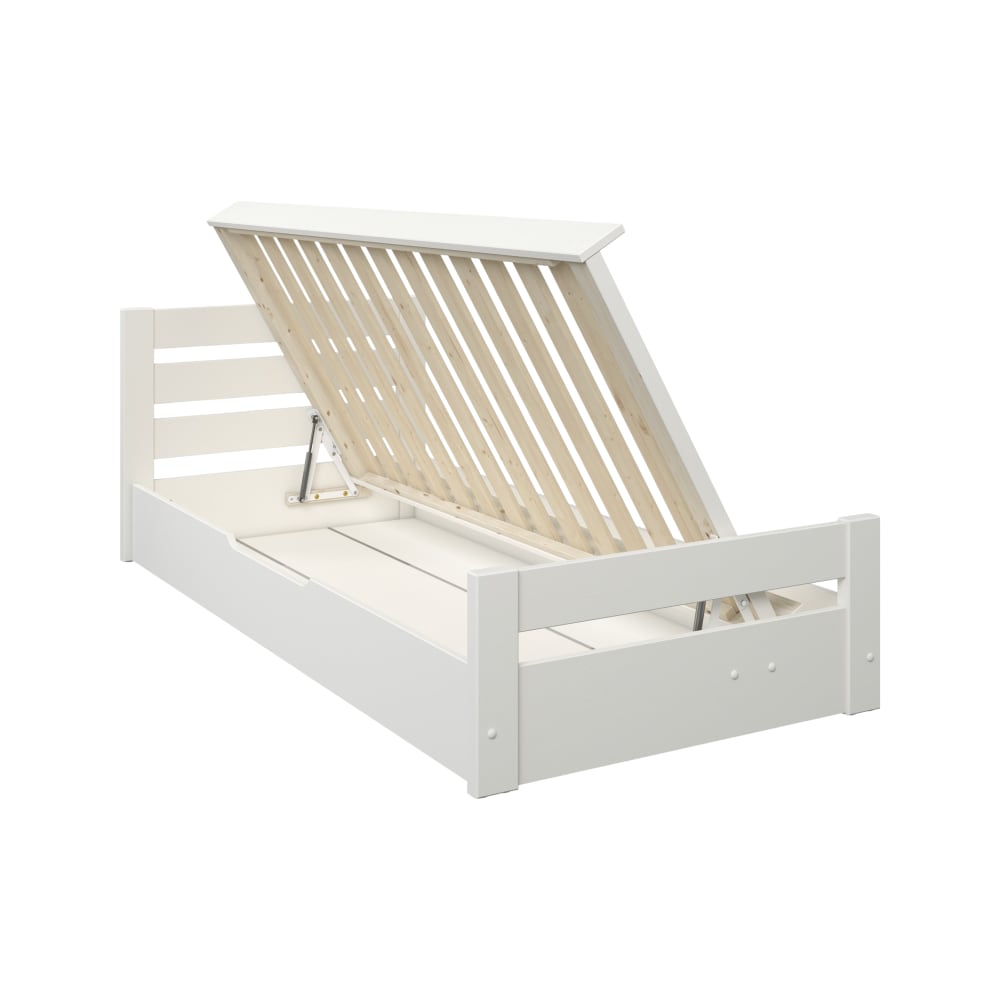 Lit coffre effet bois blanc 90 x 200 cm (CAMIF) - Image 2