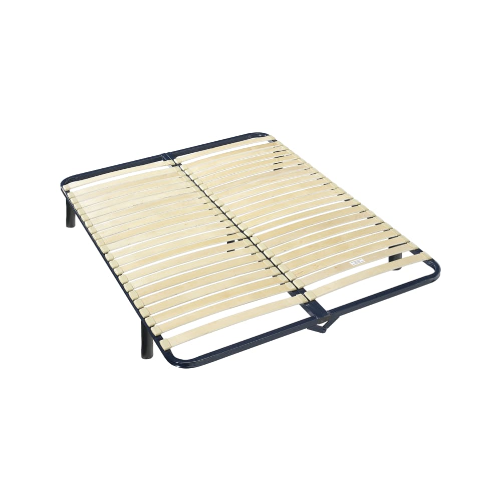 Sommier cadre en métal noir pliable à lattes 2 x 70 x 190 cm