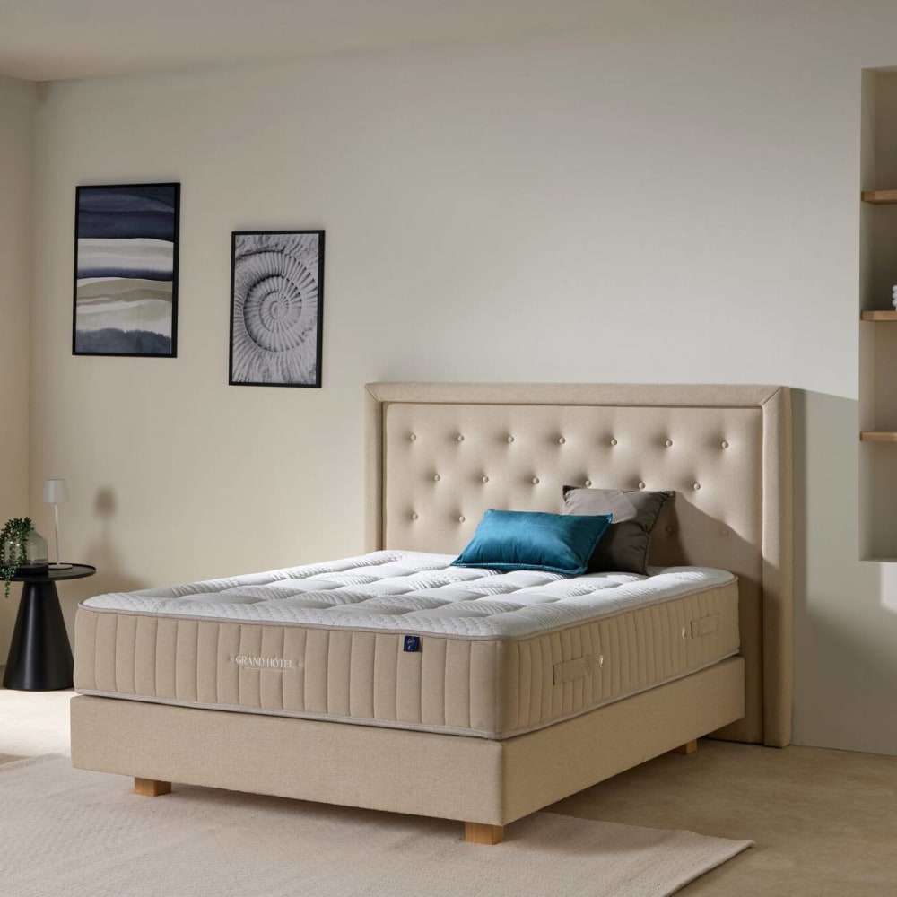 Sommier tapissier et tête de lit 140 x 190 cm - Maisons du Monde