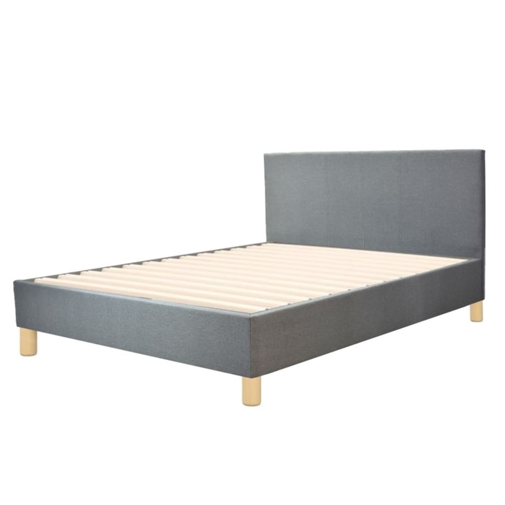 Lit gris clair en tissu 160x200 cm