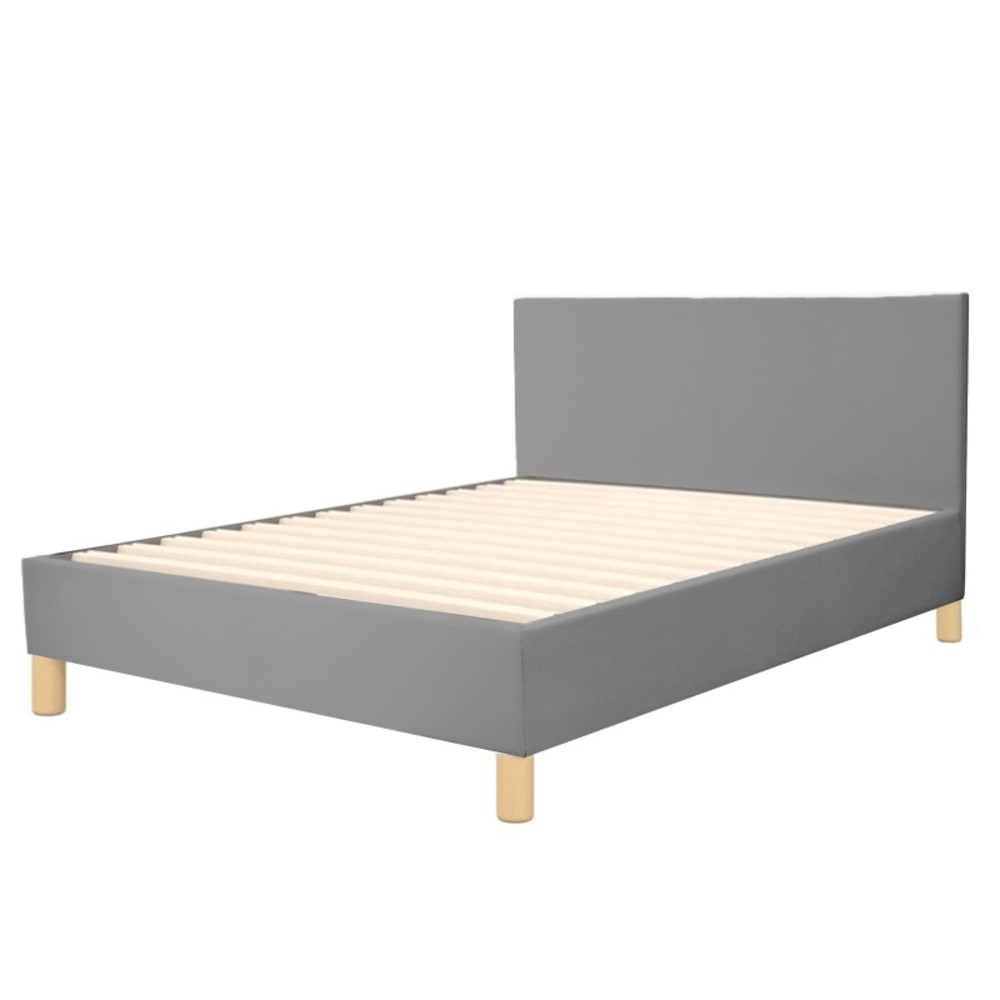 Lit gris en simili cuir 180x200 cm