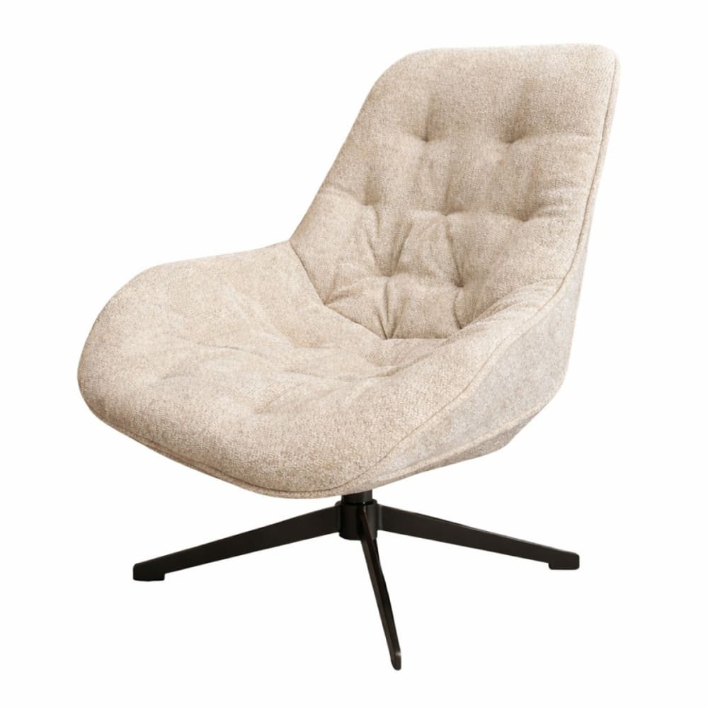 Fauteuil pivotant en tissu beige — Beyit