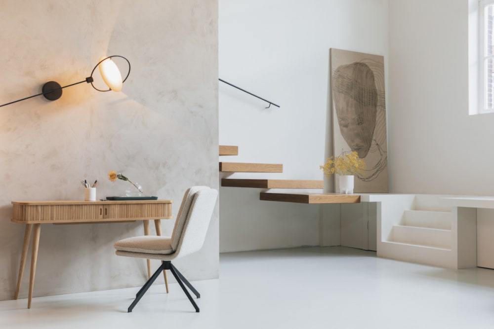 2er-Set Designerstühle aus Stoff weiß - Maisons Du Monde