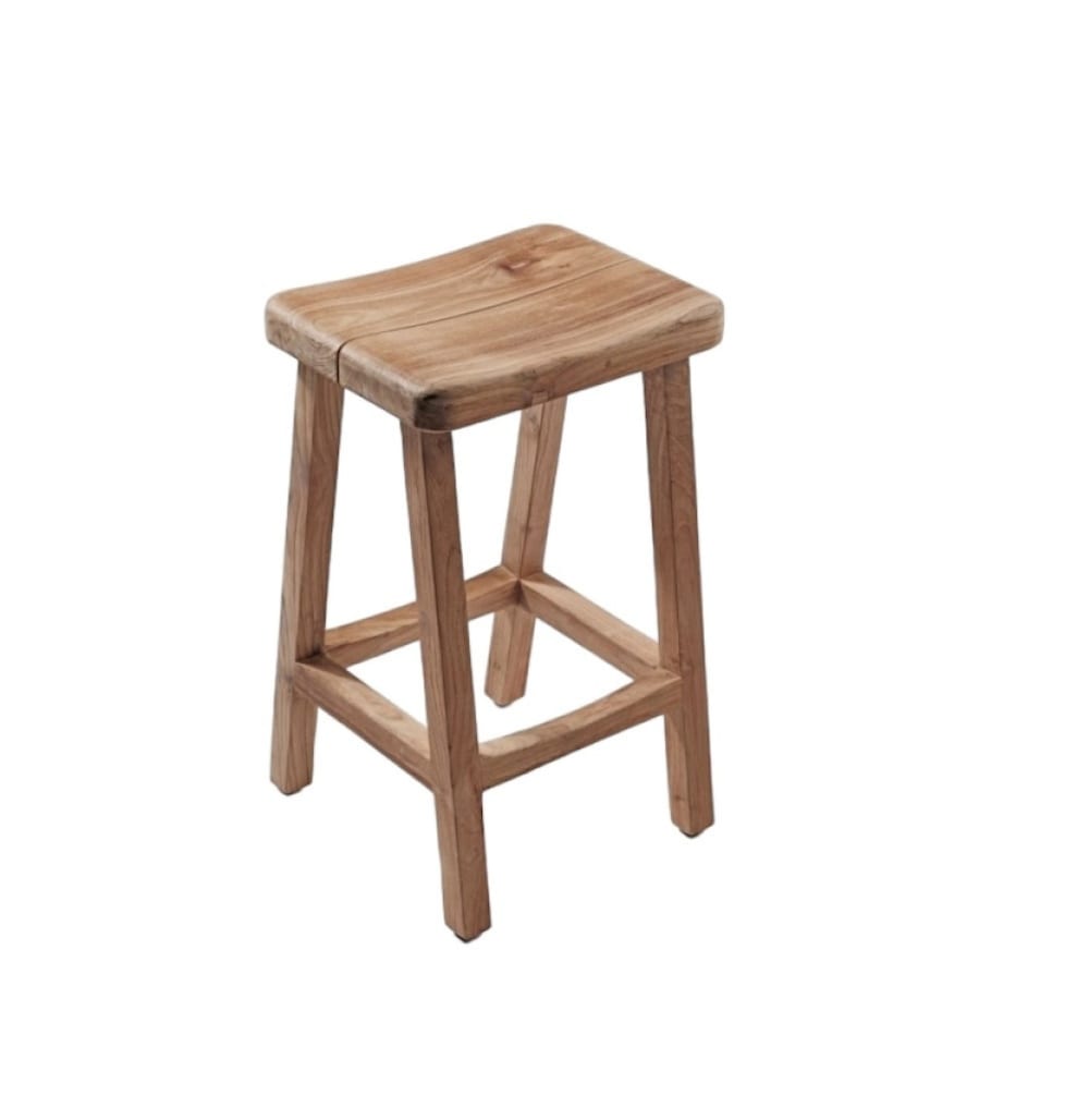 Manufactori Teakholz Barhocker für drinnen und draußen style exotic Braun