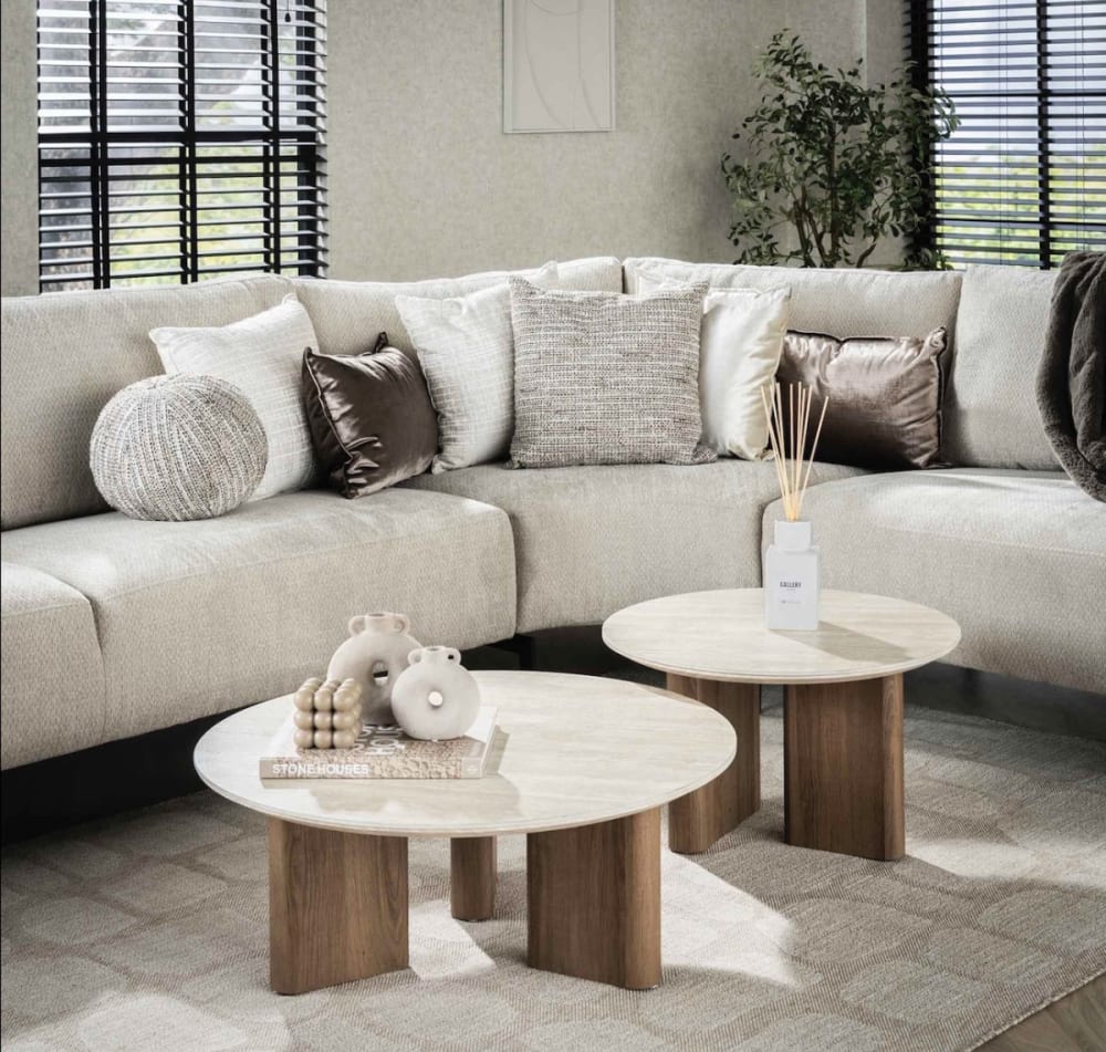 Rundes Couchtisch-Set aus Keramik - Maisons Du Monde