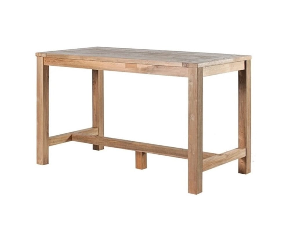 Mathi Design Hochwertiger Stehtisch aus recyceltem Teakholz style landhaus Braun