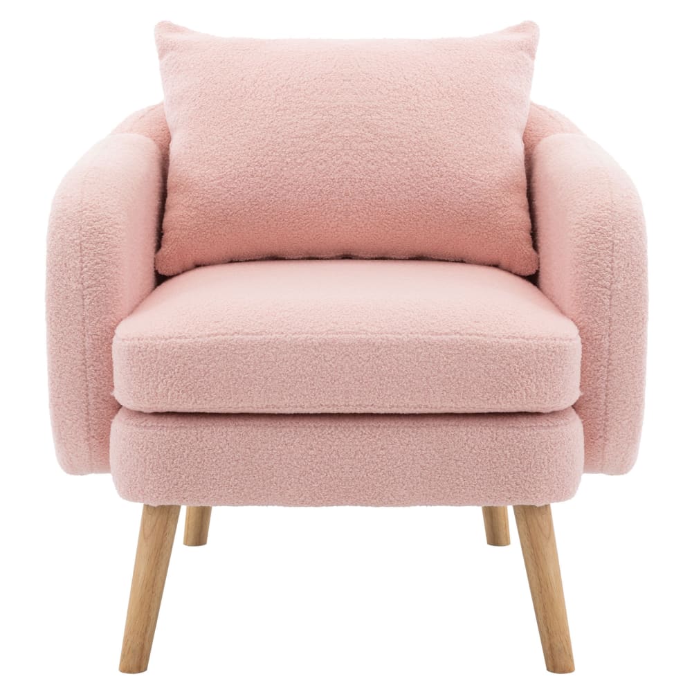 Flieks Einzelner Sofa-Sessel aus Teddy-Samtstoff, rosa style classic chic - Samt