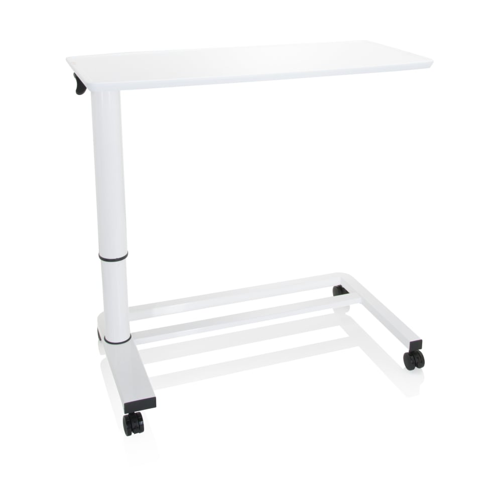 hjh OFFICE Stehschreibtisch aus MDF Platte, Gestell aus Stahl, Weiß Weiß Spanplatte