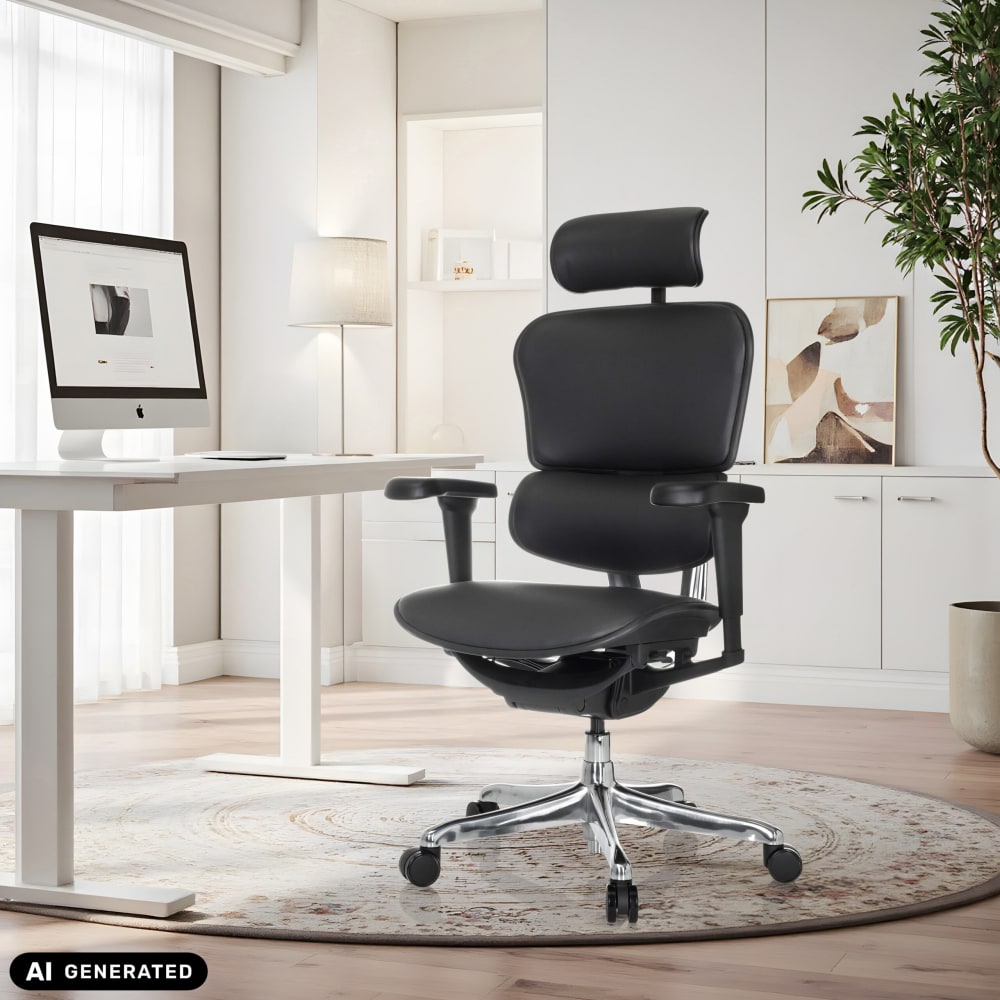 Luxus Chefsessel aus Leder, Schwarz - Maisons Du Monde