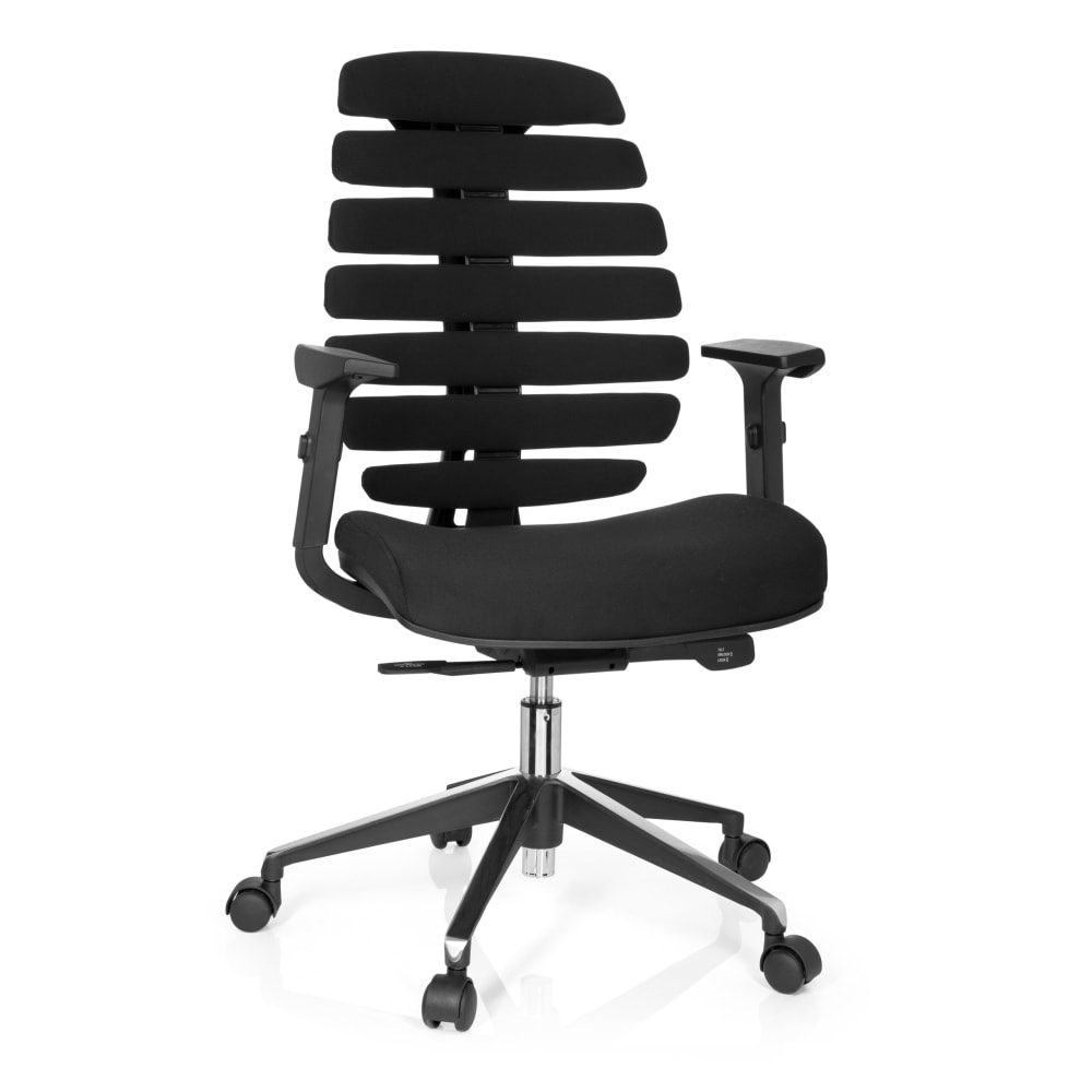 hjh OFFICE Profi Bürostuhl aus Stoff, Schwarz Schwarz Stoff