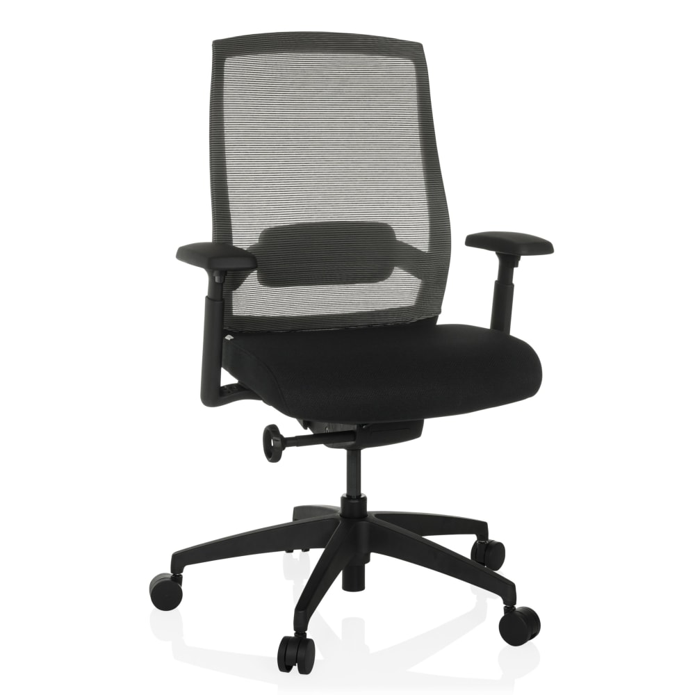 hjh OFFICE Profi Bürostuhl aus Stoff / Netzstoff, Schwarz Schwarz