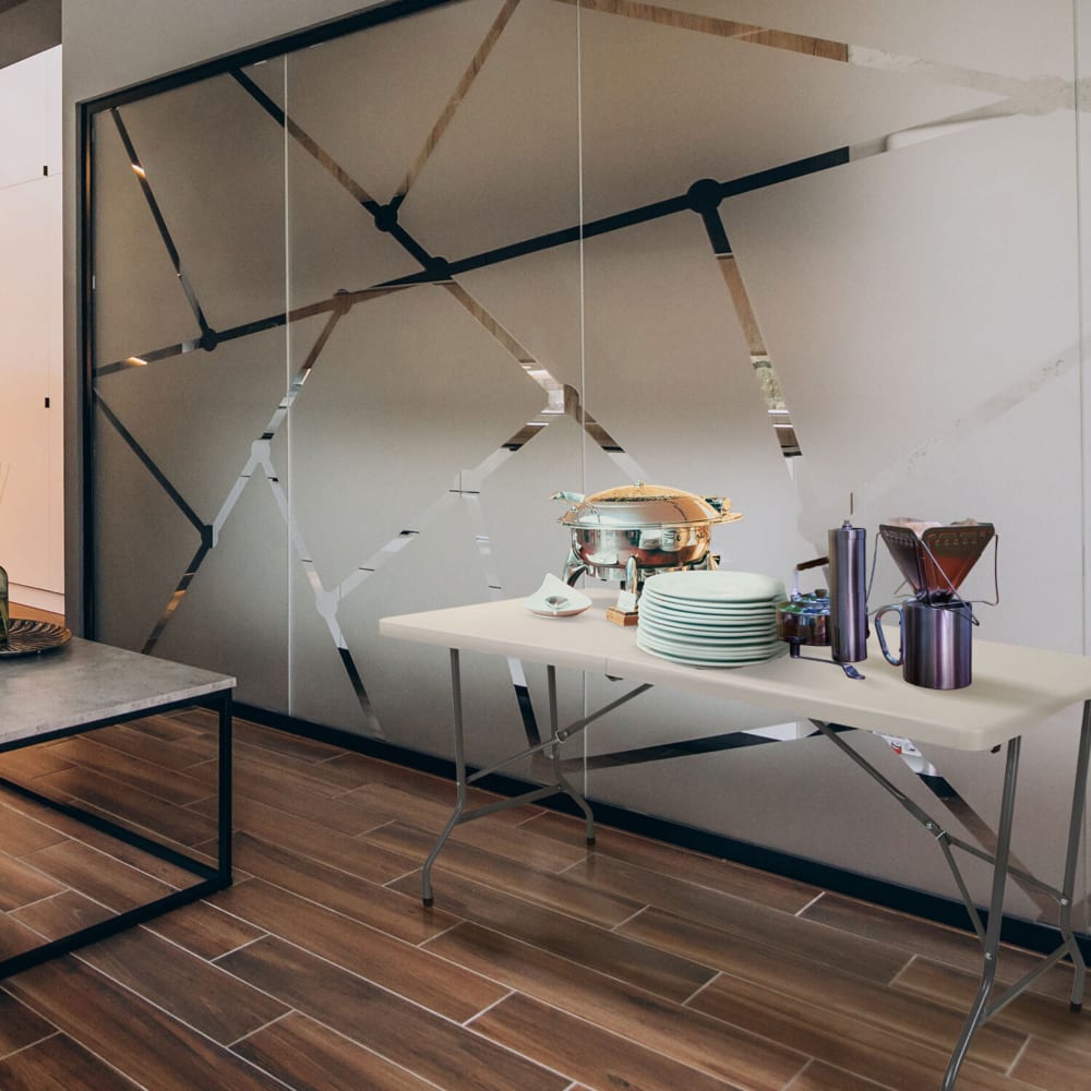 Klapptisch aus Metall, Kunststoff, Weiß - Maisons Du Monde