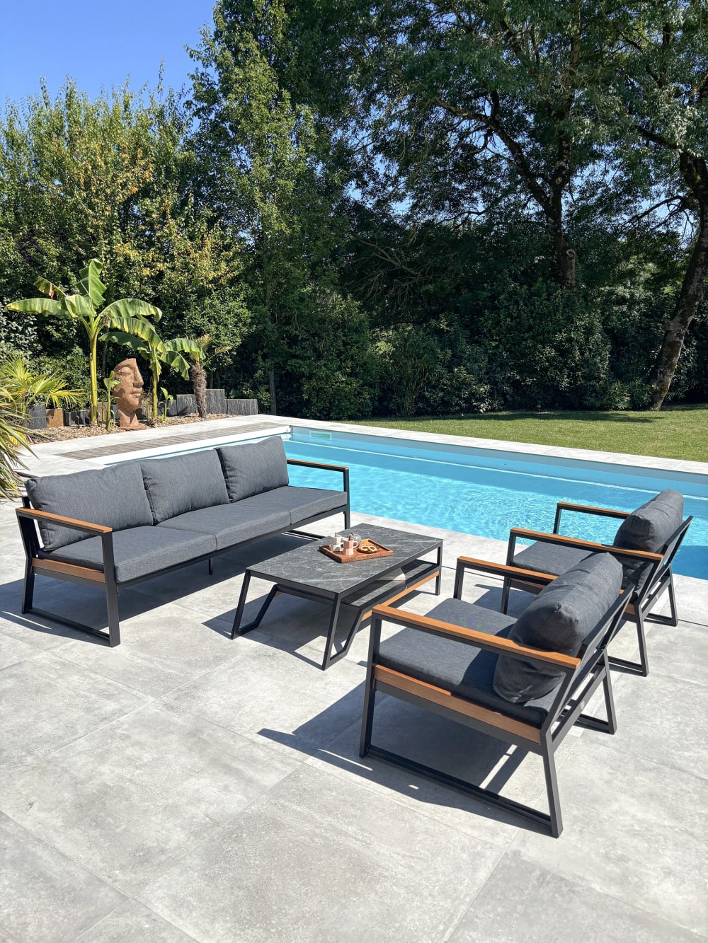 Salon de jardin bas 5 places en aluminium Salon de jardin bas 5 places en aluminium